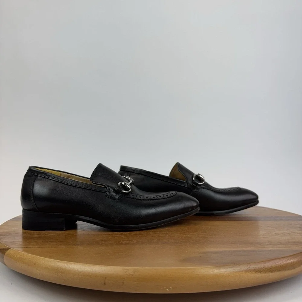 Big Kids Boys JM Weston Black Leather Horsebit Loafers Shoes‎ Size EU 32 / US 2